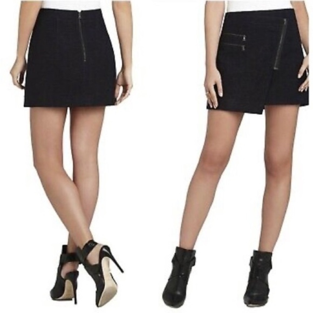 BGBG MaxAzria Lizzy tweed navy zipper skirt